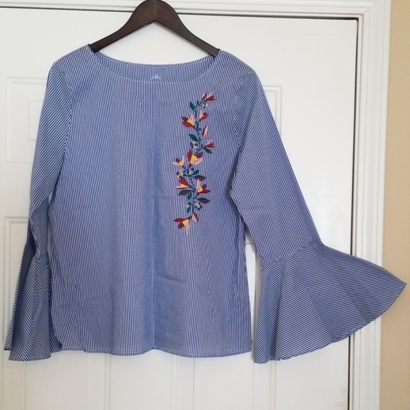 St John's Bay Floral Detail Shirt - Picture 1 of 4